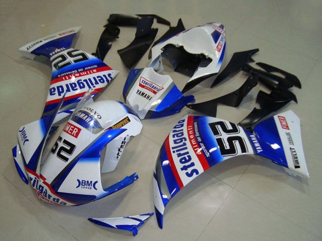 2009-2011 Yamaha YZF R1 Motorcycle Fairings - White Blue Red Black Sterilgarda