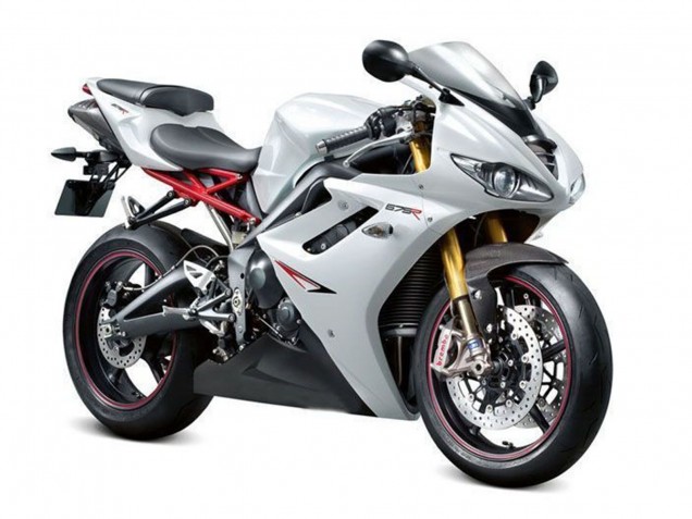 2009-2012 Triumph Daytona 675 Triple Motorcycle Fairings - Pearl White Black