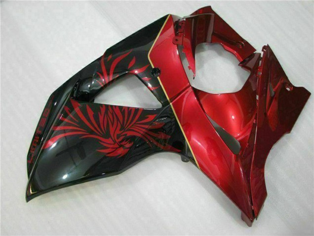 2009-2016 Suzuki GSXR 1000 Motorcycle Fairings - Red Glossy Black