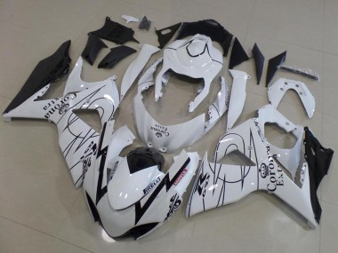 2009-2016 Suzuki GSXR 1000 Motorcycle Fairings - White Black Corona Racing