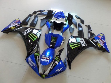 2012-2014 Yamaha YZF R1 Motorcycle Fairings - Blue White Glossy Black Green Graves Yamalube Monster