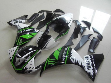 2012-2014 Yamaha YZF R1 Motorcycle Fairings - White Black Green Monster