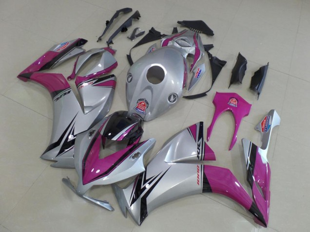 2012-2016 Honda CBR1000RR Motorcycle Fairings - Silver Pink Glossy Black