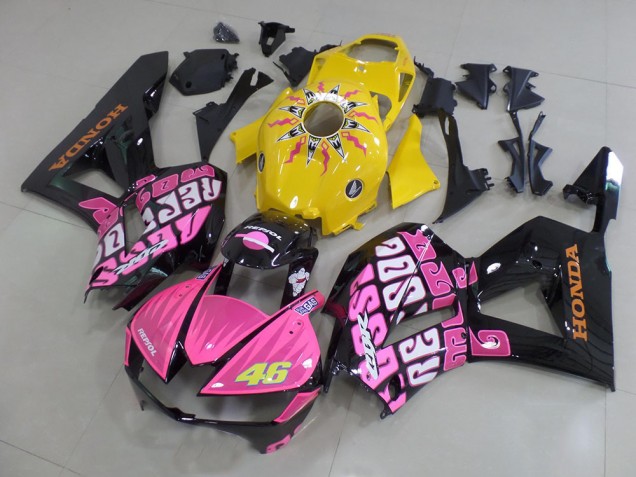 2013-2023 Honda CBR600RR Motorcycle Fairings - Yellow Pink Glossy Black Rossi 46