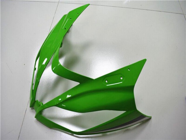 2013-2018 Kawasaki ZX6R Motorcycle Fairings - Green White Glossy Black