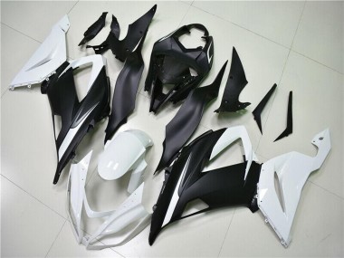 2013-2018 Kawasaki ZX6R Abs Fairings - White Matte Black