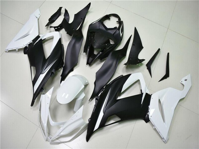 2013-2018 Kawasaki ZX6R Abs Fairings - White Matte Black