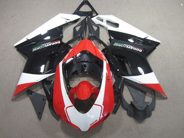 2007-2014 Ducati 848 1098 1198 Bike Fairings - White Red Glossy Black