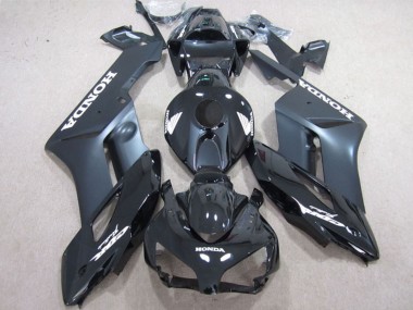 2004-2005 Honda CBR1000RR Motorcycle Fairings - Glossy Black Matte Black White Decals