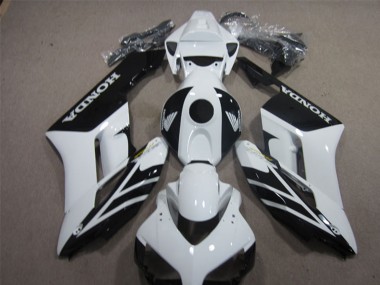 2004-2005 Honda CBR1000RR Motorcycle Fairings - White Glossy Black Stripe