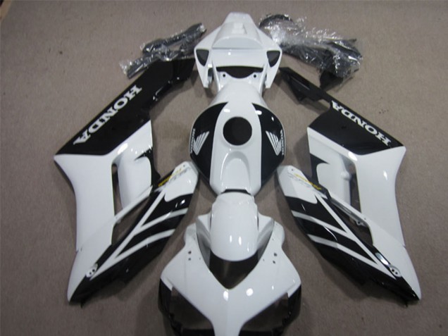 2004-2005 Honda CBR1000RR Motorcycle Fairings - White Glossy Black Stripe