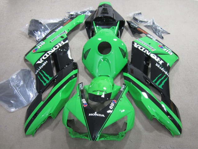 2004-2005 Honda CBR1000RR Motorcycle Fairings - Green Glossy Black Monster