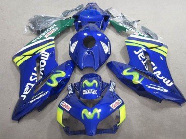 2004-2005 Honda CBR1000RR Motorcycle Fairings - Blue Green Yellow MoviStar Castrol