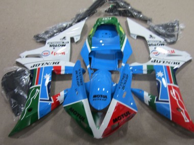 2004-2005 Honda CBR1000RR Motorcycle Fairing - White Blue Red Green Motul