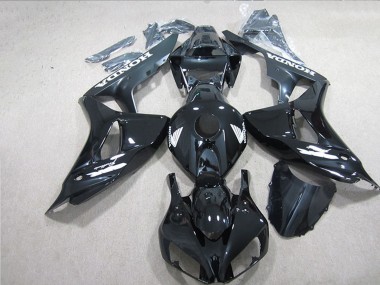 2006-2007 Honda CBR1000RR Motorcycle Fairings - Glossy Black White Decals