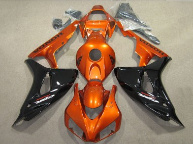 2006-2007 Honda CBR1000RR Motorcycle Fairings - Orange Glossy Black