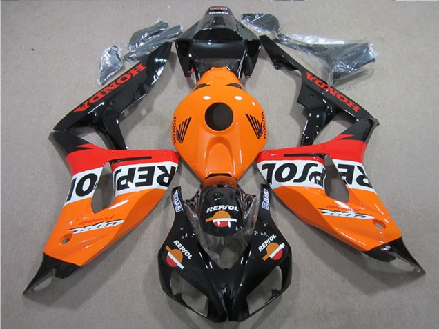 2006-2007 Honda CBR1000RR Bike Fairings - Orange White Red Glossy Black Repsol