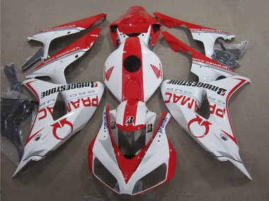 2006-2007 Honda CBR1000RR Motorcycle Fairings - White Red Pramac Bridgestone