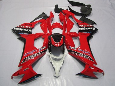 2008-2010 Kawasaki ZX10R Motorcycle Fairings - Red Glossy Black Elf Vent-Axia