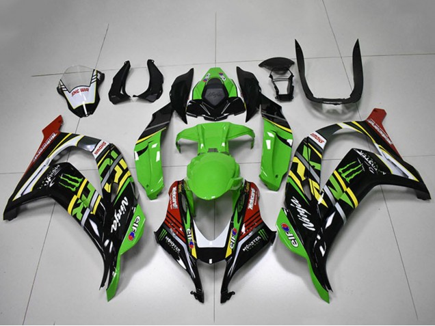 2016-2020 Kawasaki ZX10R Motorcycle Fairings - Green Yellow Red White Black Monster