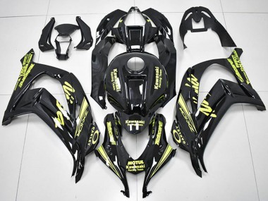 2016-2020 Kawasaki ZX10R Motorcycle Fairings - Glossy Black Yellow Motul Racing Team Motocard