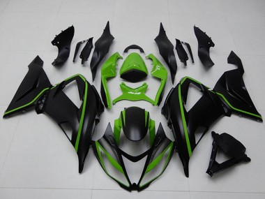2013-2018 Kawasaki ZX6R Motorcycle Fairings - Green Matte Black