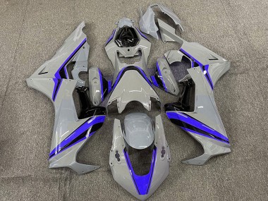 2017-2023 Honda CBR1000RR Motorcycle Fairings - Nardo Grey with Blue Stripe