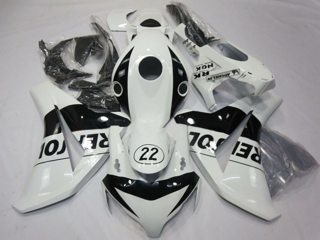 2008-2011 Honda CBR1000RR Motorcycle Fairings - White Glossy Black Repsol 22