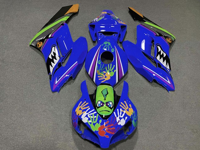 2004-2005 Honda CBR1000RR Motorcycle Fairings - Blue Green Orange Black Shark