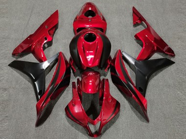 2007-2008 Honda CBR600RR Motorcycle Fairing - Red Glossy Black OEM Style