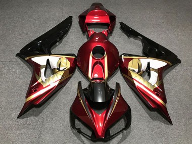 2006-2007 Honda CBR1000RR Motorcycle Fairings - Red White Gold Glossy Black