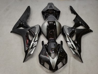 2006-2007 Honda CBR1000RR Motorcycle Fairings - Silver Glossy Black