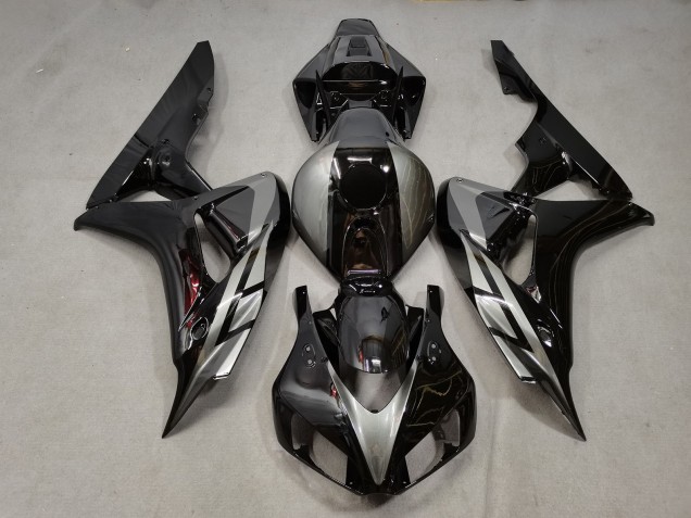2006-2007 Honda CBR1000RR Motorcycle Fairings - Silver Glossy Black