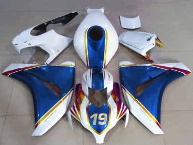 2008-2011 Honda CBR1000RR Motorcycle Fairings - White Blue Yellow Red 19