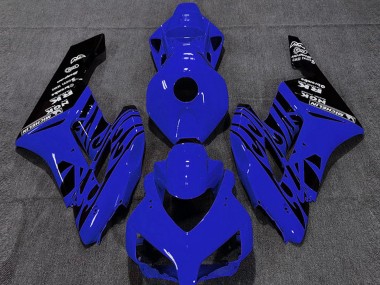 2004-2005 Honda CBR1000RR Motorcycle Fairings - Blue Glossy Black Flame