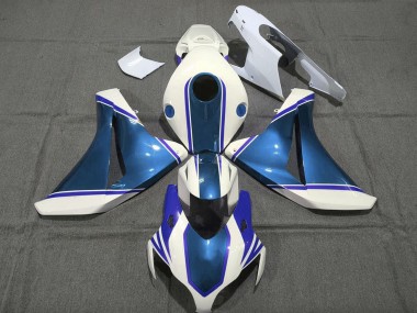 2008-2011 Honda CBR1000RR Motorcycle Fairings - White Glossy Pearl Blue