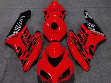 2004-2005 Honda CBR1000RR Motorcycle Fairings - Red Glossy Black Flame