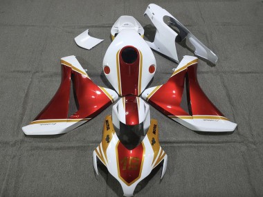 2008-2011 Honda CBR1000RR Motorcycle Fairings - White Red Gold