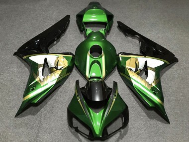 2006-2007 Honda CBR1000RR Motorcycle Fairings - Green White Gold Glossy Black
