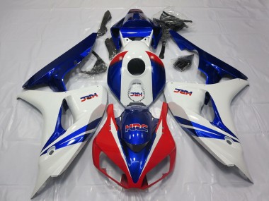 2006-2007 Honda CBR1000RR Motorcycle Fairing - White Red Blue HRC OEM Style