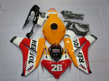2008-2011 Honda CBR1000RR Motorcycle Fairings - Orange White Red Glossy Black Repsol 26