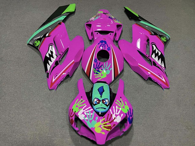2004-2005 Honda CBR1000RR Motorcycle Fairings - Pink Green Black Shark