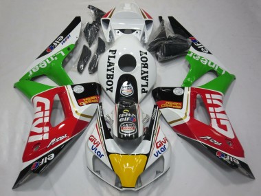 2006-2007 Honda CBR1000RR Motorcycle Fairings - White Red Green Yellow Black Givi PlayBoy