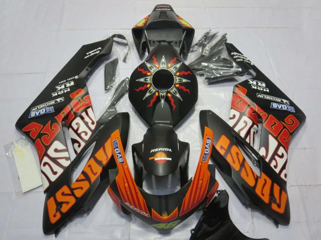 2004-2005 Honda CBR1000RR Motorcycle Fairings - Matte Black Orange Rossi