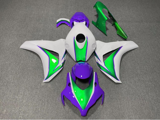 2008-2011 Honda CBR1000RR Motorcycle Fairings - White Green Purple The Joker