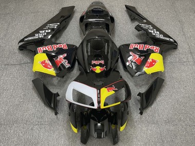 2005-2006 Honda CBR600RR Motorcycle Fairings - Black Yellow White Red Bull