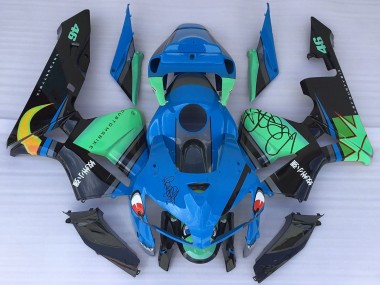 2005-2006 Honda CBR600RR Motorcycle Fairings - Blue Green Black Shark