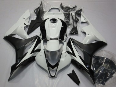 2007-2008 Honda CBR600RR Motorcycle Fairing Kits - White Matte Black