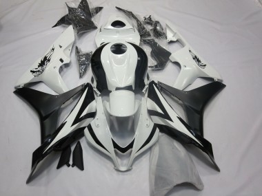 2007-2008 Honda CBR600RR Motorcycle Fairings - White Matte Black OEM Style