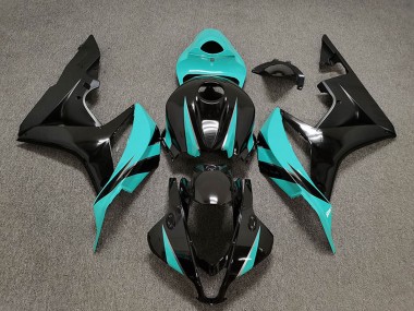 2007-2008 Honda CBR600RR Motorcycle Fairings - Cyan Blue Glossy Black
